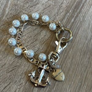Betsey Johnson Gold and Pearl Bracelet